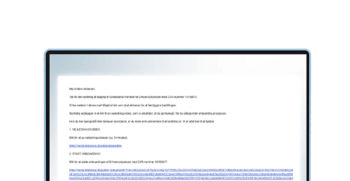 Klienten modtager en mail